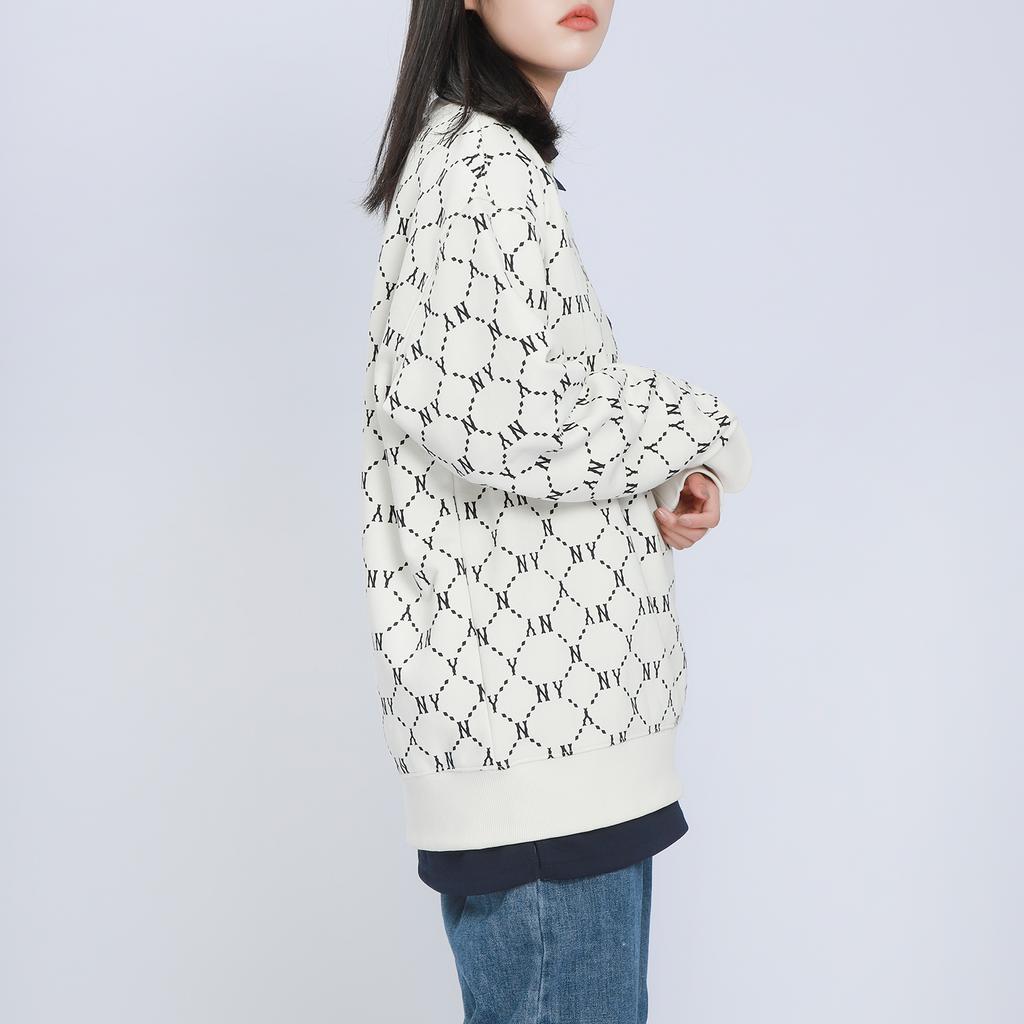 New MLB Old Flower Sweatshirts Unisex Cream 3AMTM0314-50CRS