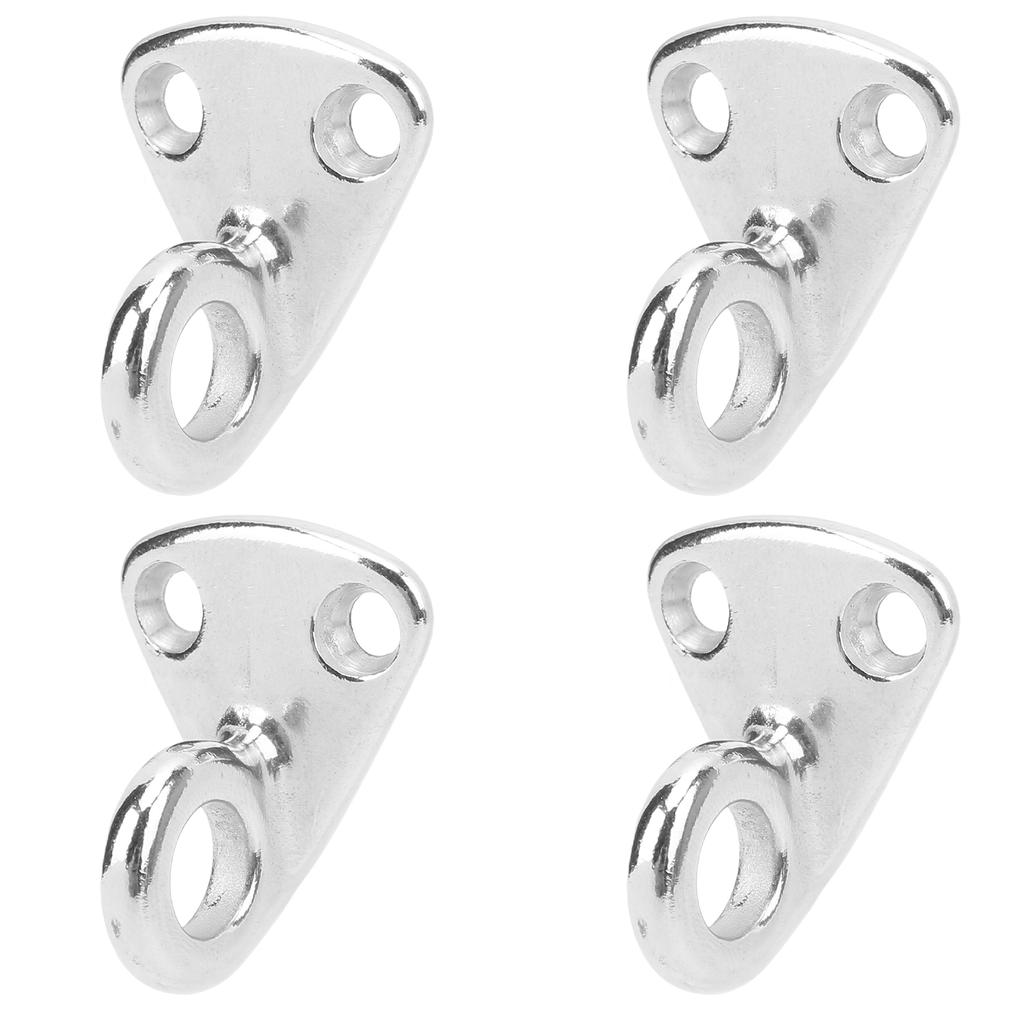4PCS Fender Hook Stainless Steel Marine Ring Hook with 8 Screws for Tying Ropes and Hanging Clothing