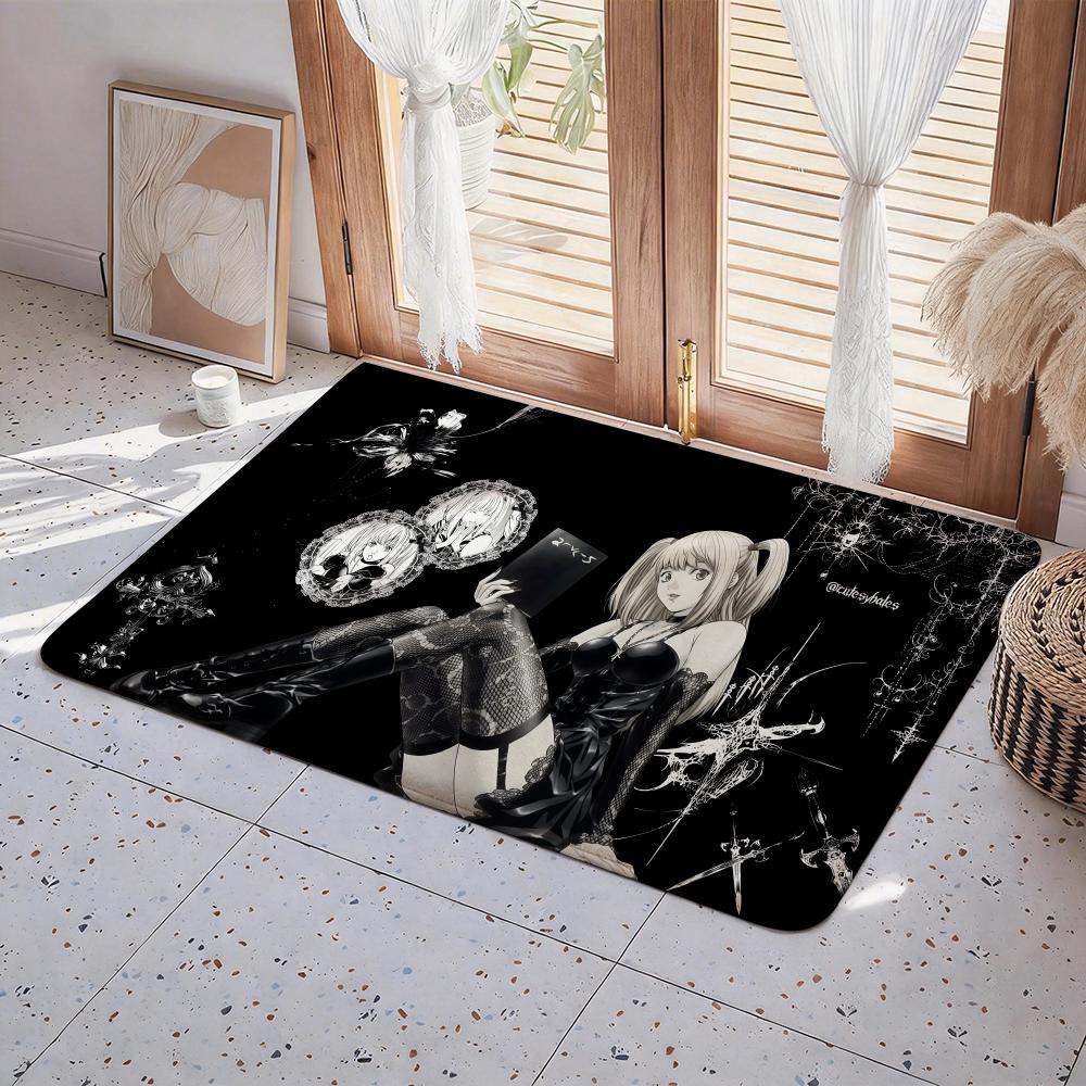 Hot Anime D Death N Note Floor Mat Eco  Flannel Doormat Non Slip Odorless Indoor Floor Rug Soft Short Plush Home Mat