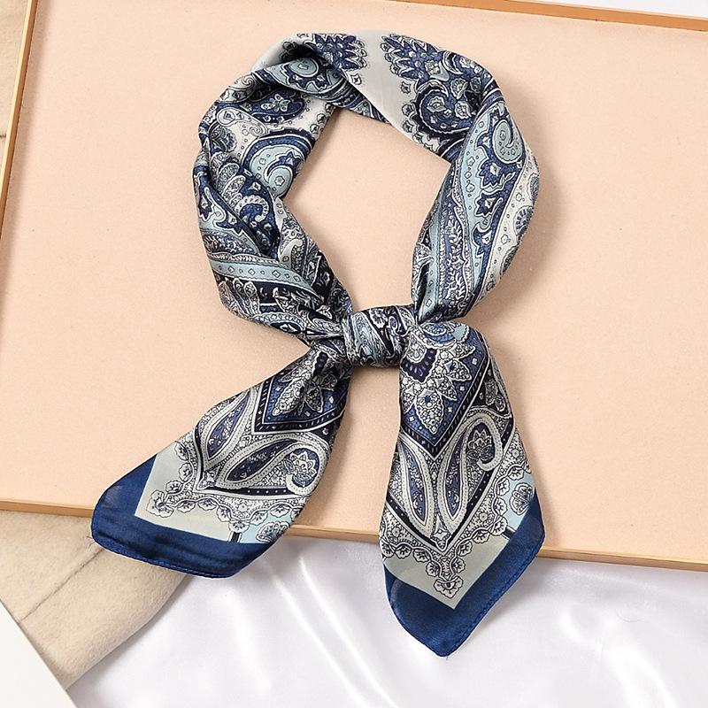 Vysoce kvalitní hedvábný šátek: 70cm Módní dámský čtvercový šátek, Celoroční, Lehký na jaro, podzim, léto, nebo jako stylový doplněk ke košili.