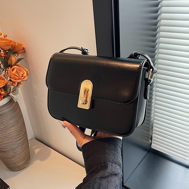 Temperament Red Shoulder Bag for Women Retro Versatile Texture PU Crossbody Bags Korean Popular Small Square Handbags