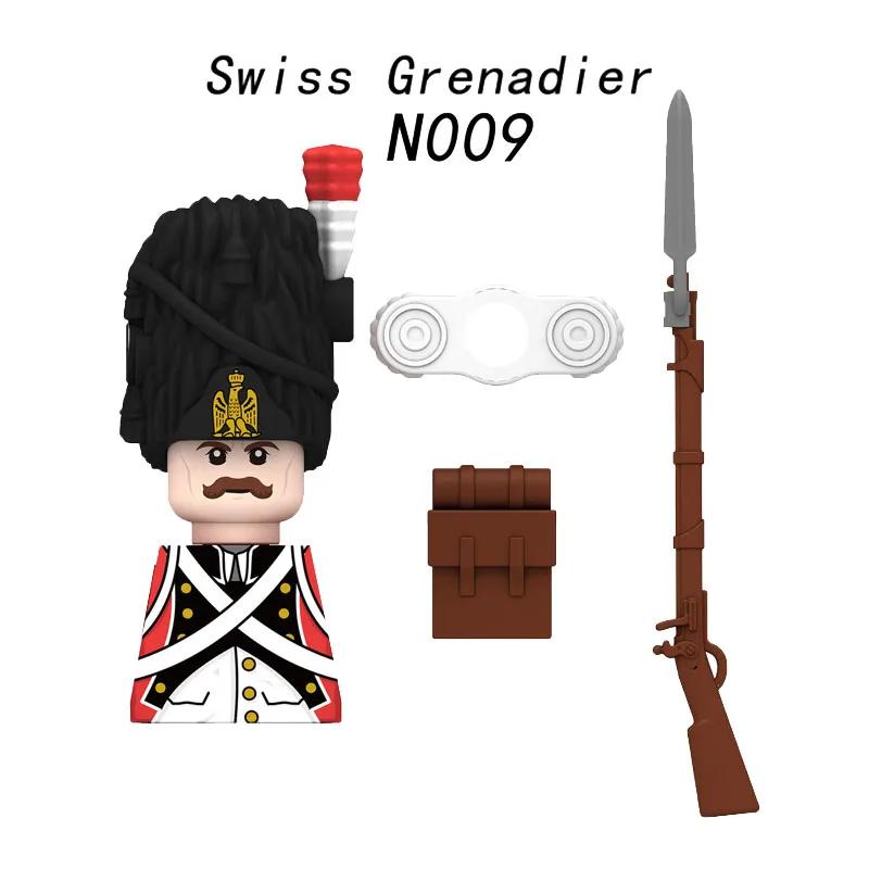 Medieval Napoleonic War Soldiers Figures Military MOC Building Block Knights British French Fusilier Rifles Weapon Kids Toy