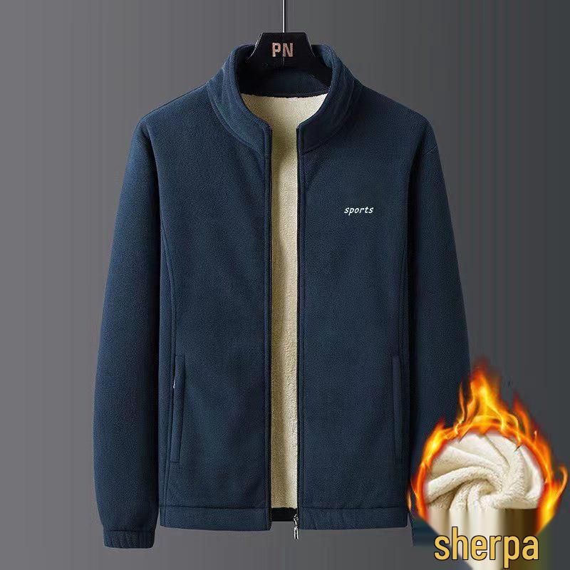 

Men s Fleece Jacket: Double-Sided Plush, Lambswool, Thickened Casual Sportswear for Autumn/Winter. M