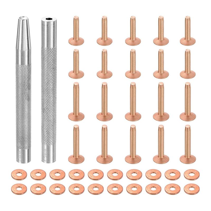 

M-Modern-20Set Copper Rivets And Burrs Solid Leather Copper Rivet Fastener For Leather DIY Craft Supplies