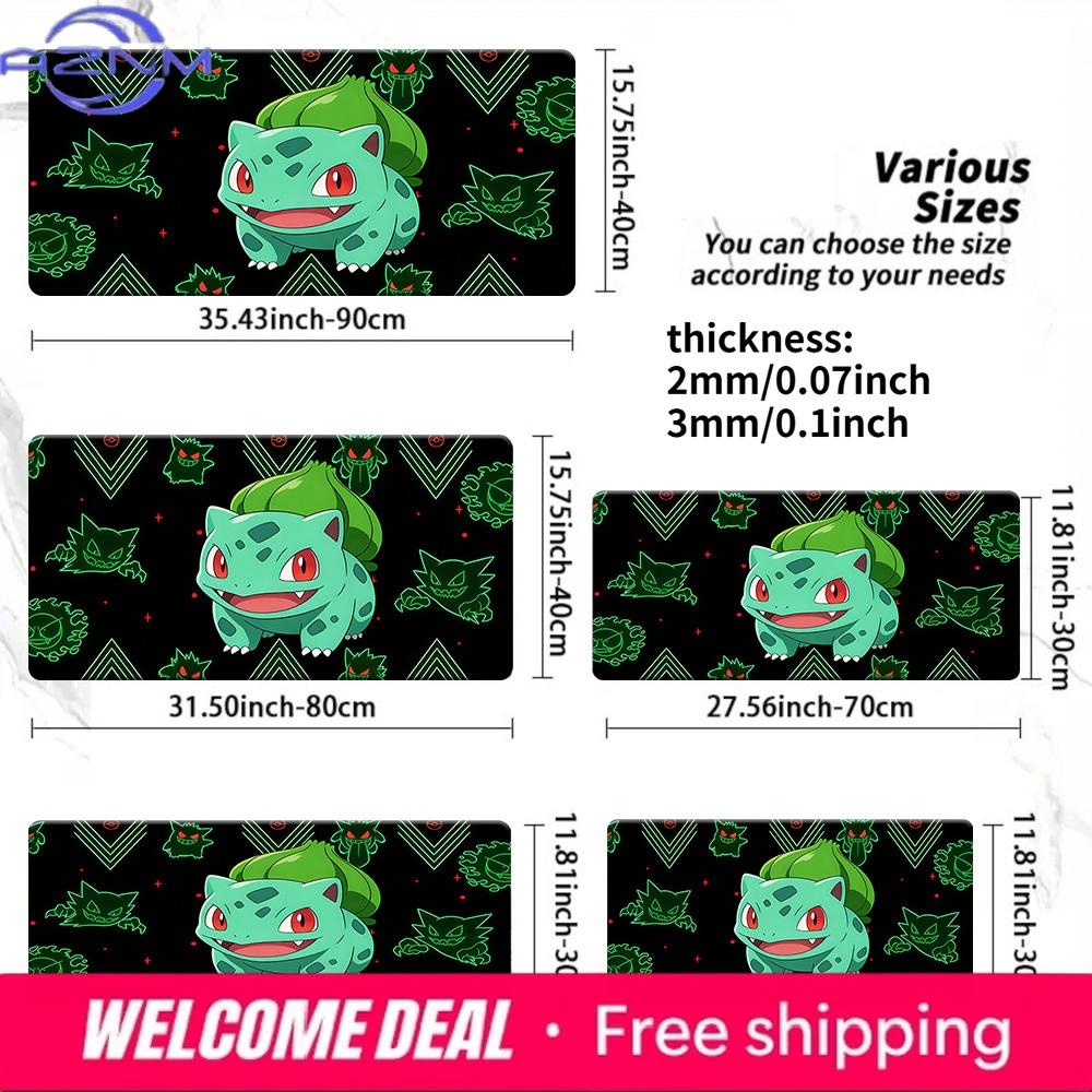 Bulbasaur Haunter Gaming Mouse Pad NonSlip Desk Mat 30x80x0.2cm