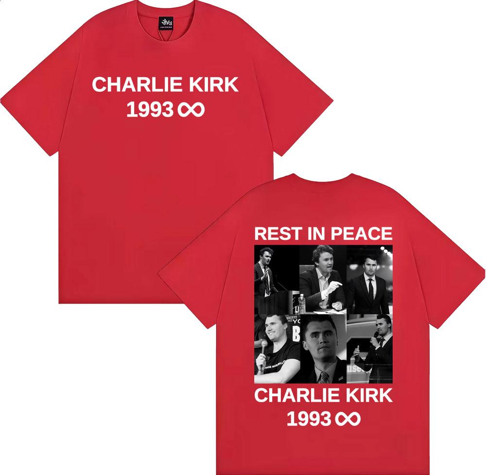 Riposa in Pace Charlie Kirk Magliette Grafiche Uomo Donna Moda Casual 100% Cotone Maglietta Harajuku Classica a Maniche Corte