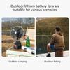 8 Inch Compacted Rechargeable Fan With 180 Degree Rotation And 2 Speed Settings For Outdoor Camping And Worksites