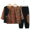 Elegant Chinese Style Summer Outfit: Plus Size Seven-Sleeve Suit for Middle-Aged & Elderly Women