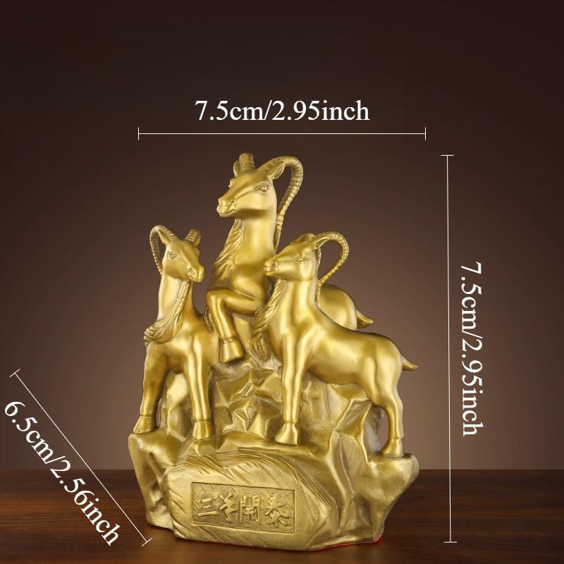 1pc Metal Sheep Ornament Home Decoration Metal Animal Handicrafts Desktop Animal Ornaments Chinese Zodiac Sheep Sculpture