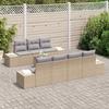 Garden Sofa Set 8 Pcs Beige and Light Grey Poly Rattan