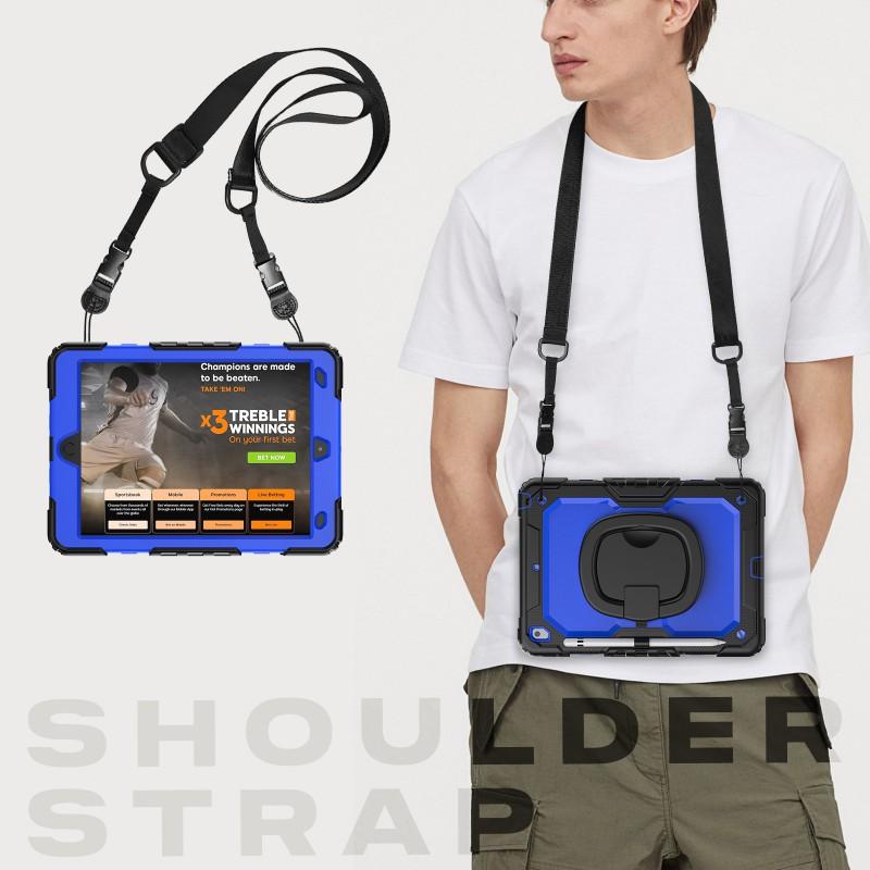 IPad 10.2 Inch Case 7th 8th 9th Gen With Wrist Strap Stand Shockproof Cover Silicone PC Full Protection