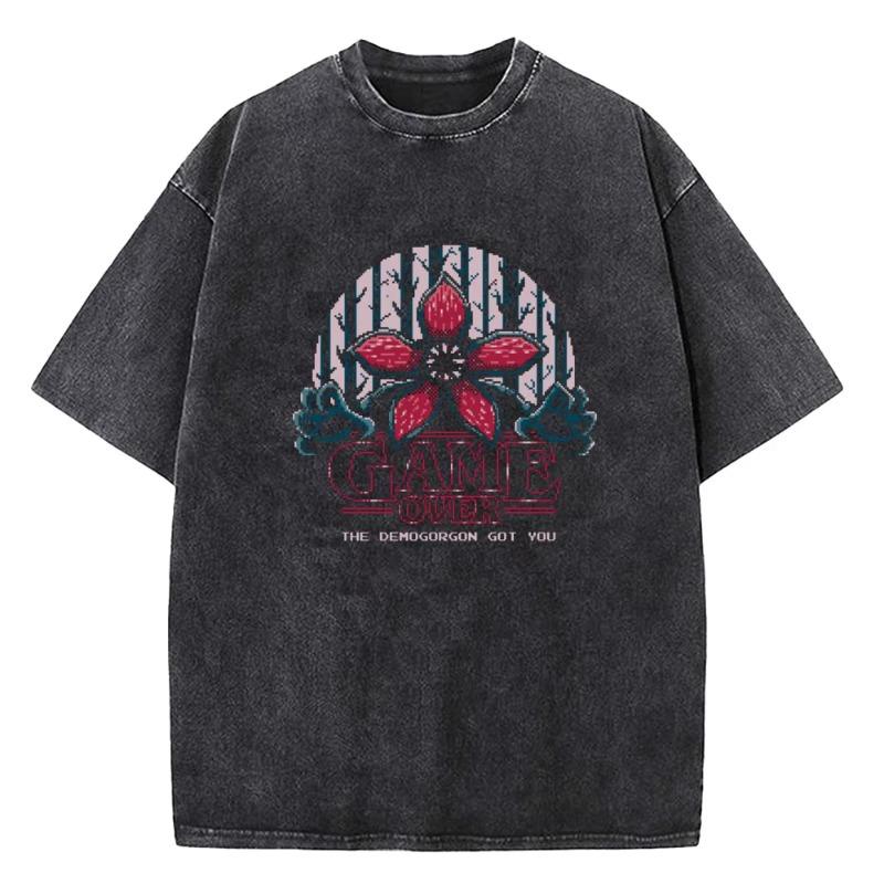 Quality Cotton Acid T Shirt American TV Series Stranger Vintage Washed Movie T-shirt ELEVEN 11 for Men Women