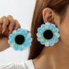 Accessories Bohemian blue tone flower earrings, geometric earrings earrings for women