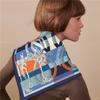New Hand Rolled Twill Silk Scarf Women Fashion Double Side Printed Square Scarves Wraps Echarpes Foulards Femme Hijab 53CM