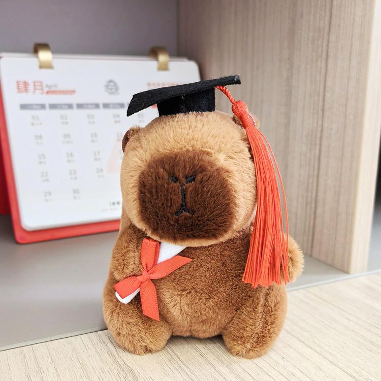 peluches Capybara Plush Keychain Bag Pendant Hanging Decoration Cute Stuffed Doll Toy Desktop Doll Ornament Car Keyring Kid Gift