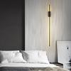 Modern Long LED Wall Lights for Bedroom Bedside Black Wall Lamps Living Room Background Decoracion Hallways Interior Sconce