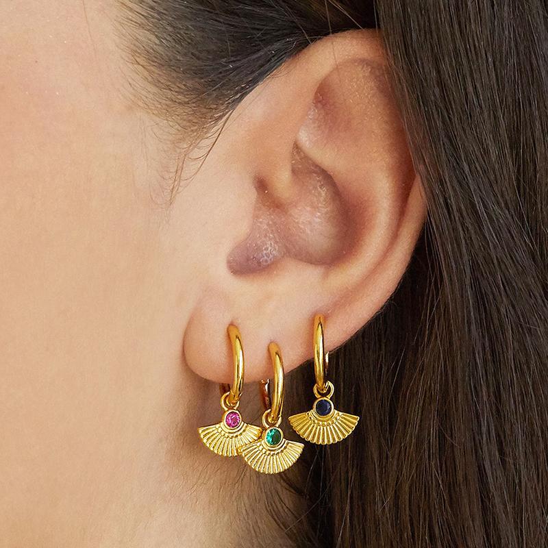 925 Silver Needle Square Pendant Hoop Earrings Vintage Gold Earrings For Women Shell Pendant Earring Fashion Jewelry Accessories