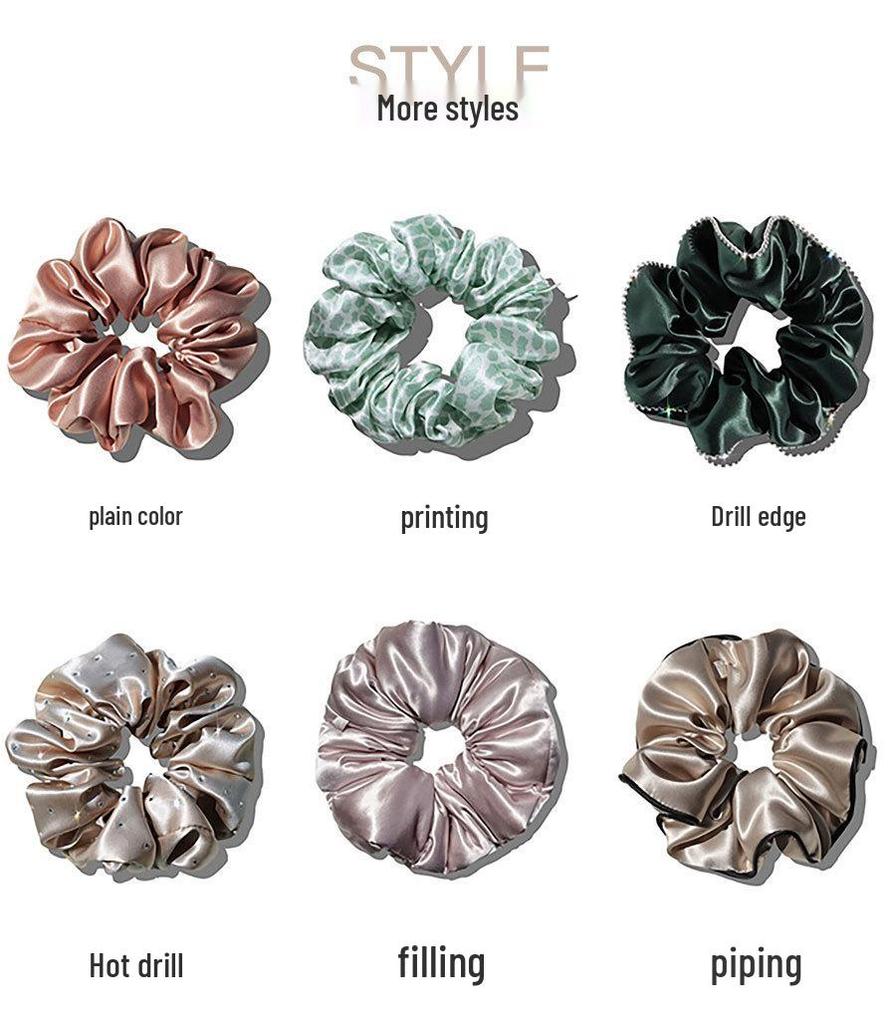 7cm Extra Large Silk Hair Tie - 22 Momme, Large Intestine Ring, 55cm Fabric, Custom Label Available