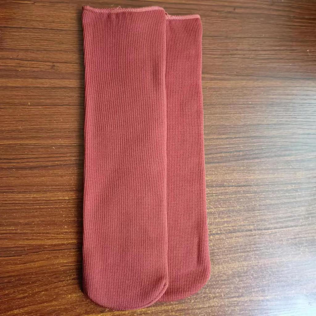 Unisex Warm Faux Cashmere Mid-Calf Socks - Velvet Thickened, Vertical Stripe, Solid Color for Autumn/Winter