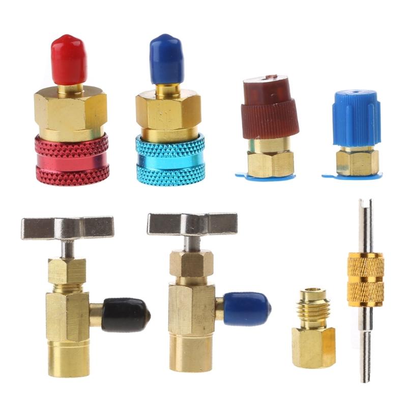 Car R1234YF Adapter Fitting Quick Coupler Air Conditioner Refrigerant Manifold-Gauge Hose Connector Coupling Adapter