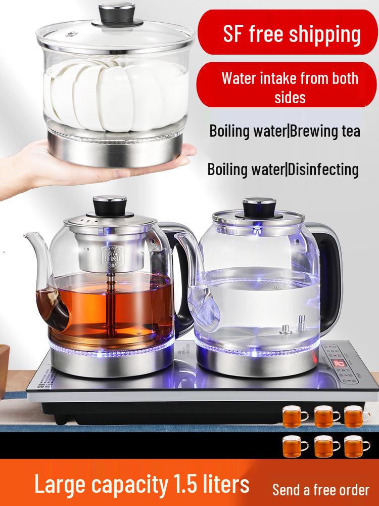 Fully Automatic 1.5L Electric Kettle and Embedded Tea Set
