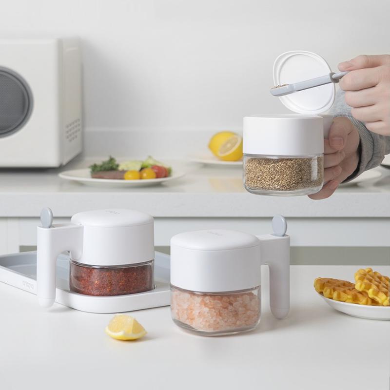 Sealed Open Spice Container Food Grade Transparent Food Storage Container Household Portable Seasoning Storage Tray