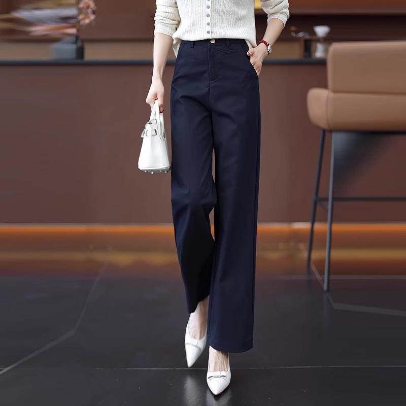 

Women s Fashion Navy Blue Wide-Leg Pants - Slimming, Draping Style for Spring/Summer 2025 XL [Recommended for 115-125 kg]