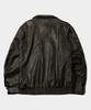 Placestudioman Crack Pigment Oversized Rivet Pocket Two-Way Leather Jacket [Brown]