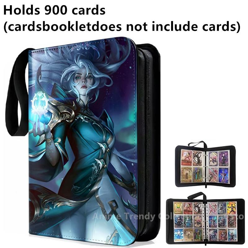 400pcs/900pcs Card Album Book Folder 4/9 Card Slots Collections Zipper Double Pocket Zipper Card Binder Holder