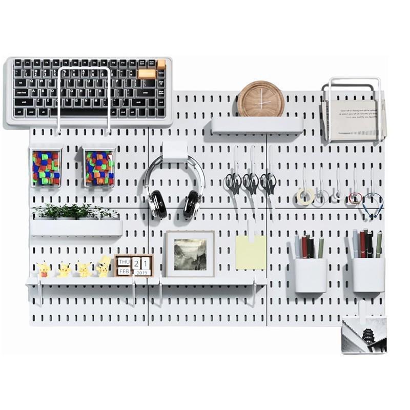 Pegboard No-Drill Wall Storage Rack for Kitchen & Home Accessories