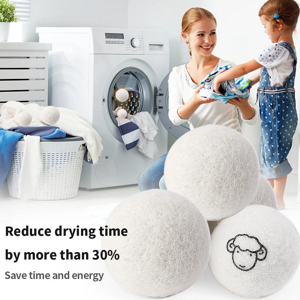 

6/1pcs Reusable Wool Dryer Ball Home Washing Fleece Drying Laundry Ball Clothes Softener Washing Machine Accessories 3/4/5/6/7cm