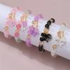 Colorful Butterfly Charm Beaded Stretch Bracelet For Women Multi Color Crack Faceted Beads Round Charm Cute Girls Jewelry Gift