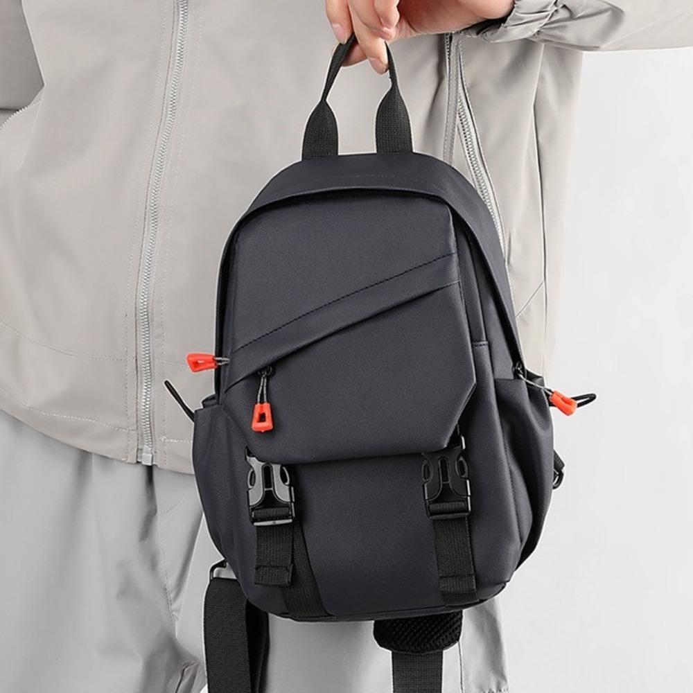 Adjustable Strap Outdoor Shoulder Bag Breathable Sports Walking Bag Zipper Men's Chest Bag  Travel