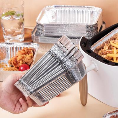 10/30 Stück Einweg-Pfannen aus Aluminiumfolie, wasserdicht und ölbeständig, quadratische Backfolienbox, hochtemperaturbeständige Backformauskleidung, Küchentropf