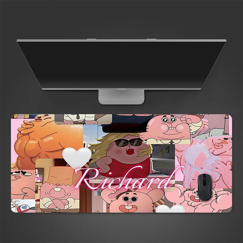 Richard Gumball Mouse Pad, Large Gaming Desk Mat, Non-slip XXL Mousepad for Laptop & Tablet, Mini PC Playmat with Stitched Edges