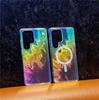 Suitable for Samsung S25ultra Feather Yarn Magnetic Suction Mobile Phone Case Gradient S25edge Color Plated S24 Laser Colorful Anti-fall