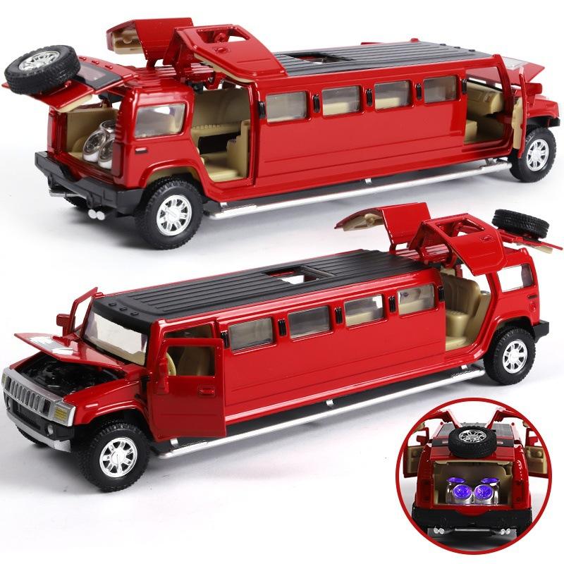 1:32 H2 Extended Alloy Car Model Pullback Sound and Light Shock Absorption Parent-child Gift Creative Educational Toy