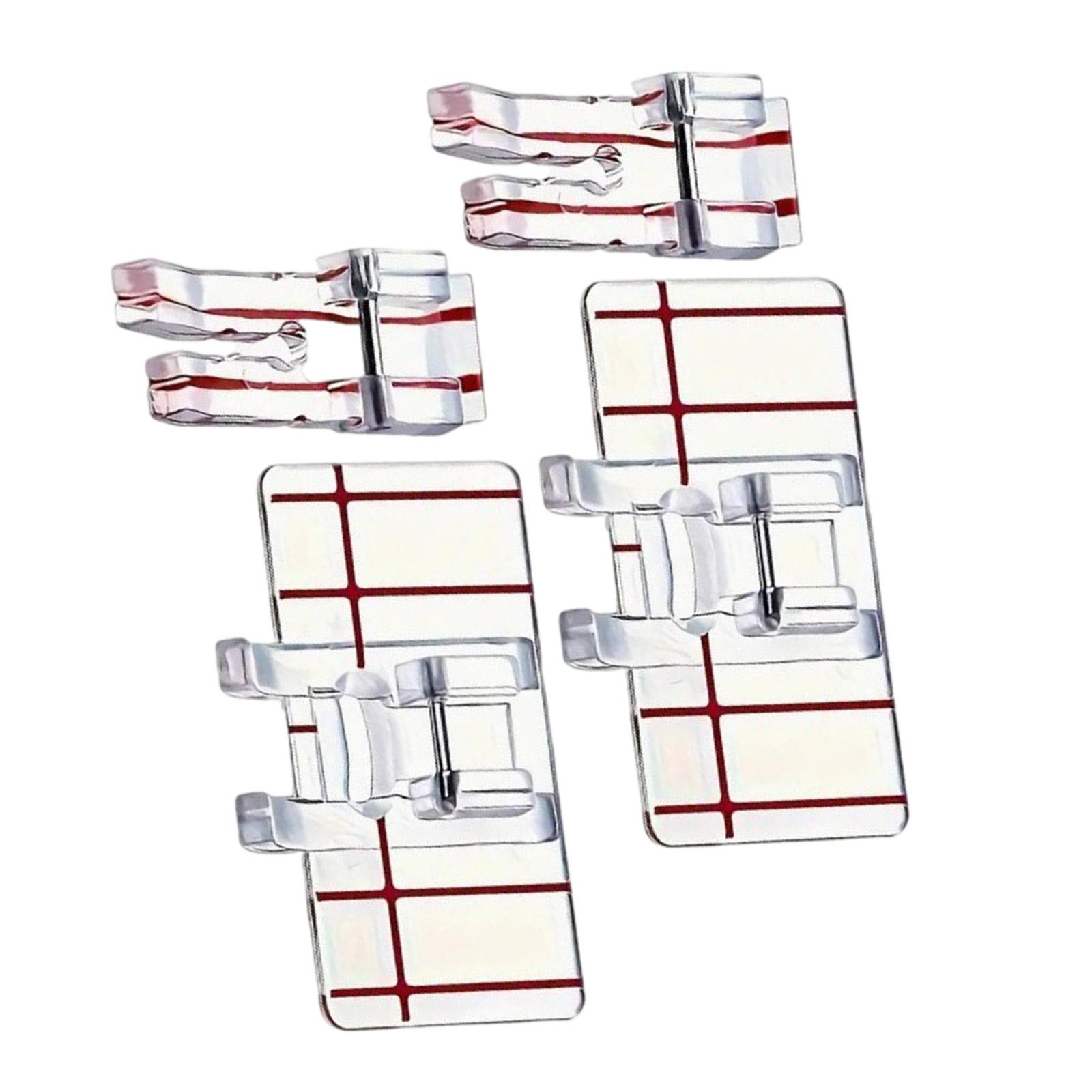 

4 Pieces Sewing Machine Foot Straight Stitching Foot Sewing Machine Presser Foot Set for Household Sewing Machines