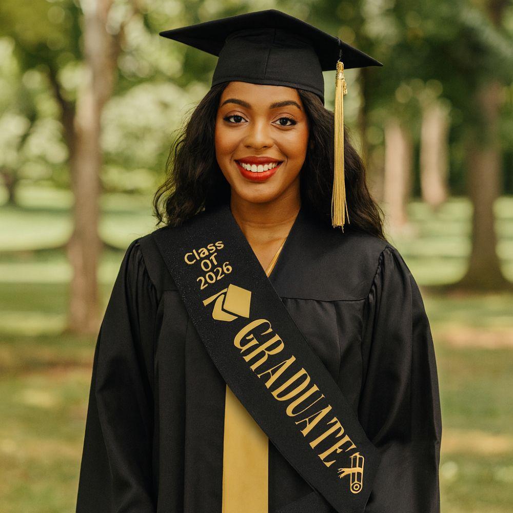 Class of 2026 Graduation Sash Belts Glitter Bachelor Sash Etiquette Belt Academic Commencement