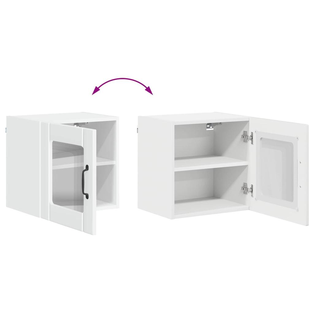 Lucca Wall Mounted Glass Cabinet High Gloss White 40 X 31 X 40 Cm