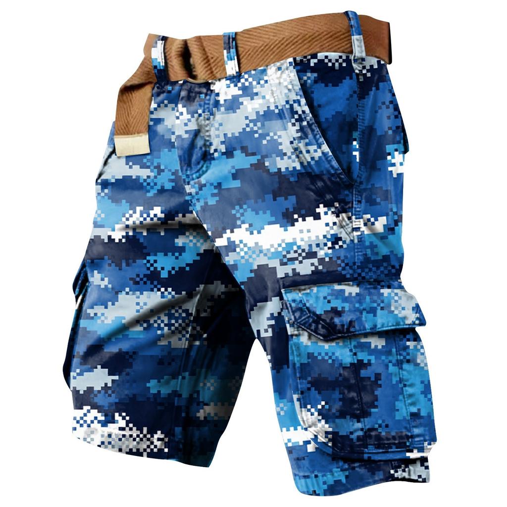 Men's Independence Day Printed Multi Pocket Workwear Shorts