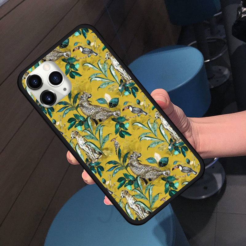 Tropical Plant Leopard Phone Case for iPhone 11 12 Pro XS MAX 8 7 6 6S Plus X 5S SE 2020 XR