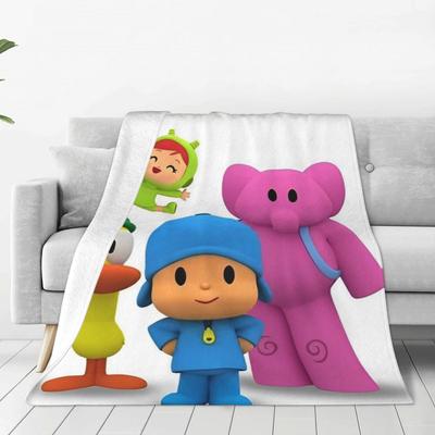 P-POCOYO Elly Pato Fred Loula Uccellino Assonnato Coperta Cartone Animato Flanella Coperta Plaid Biancheria da Letto Divano Decorazione Copriletto Ultra Morbido