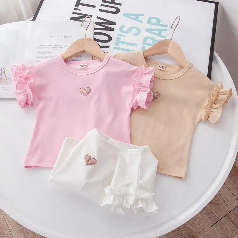 2025 New Summer Lace T-Shirt - Baby Girl Short Sleeve, Pure Cotton, Stylish Top for Small & Medium Children's Fashion