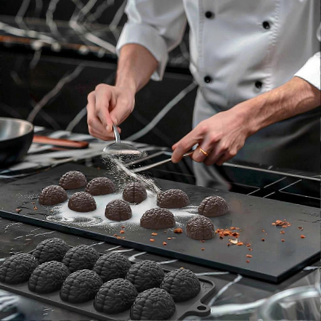 Silicone Brain Baking Mold Non-Stick Halloween Bakeware for Cakes Chocolates Cupcakes Easy to Clean Silicone Cookie Cutters-Good