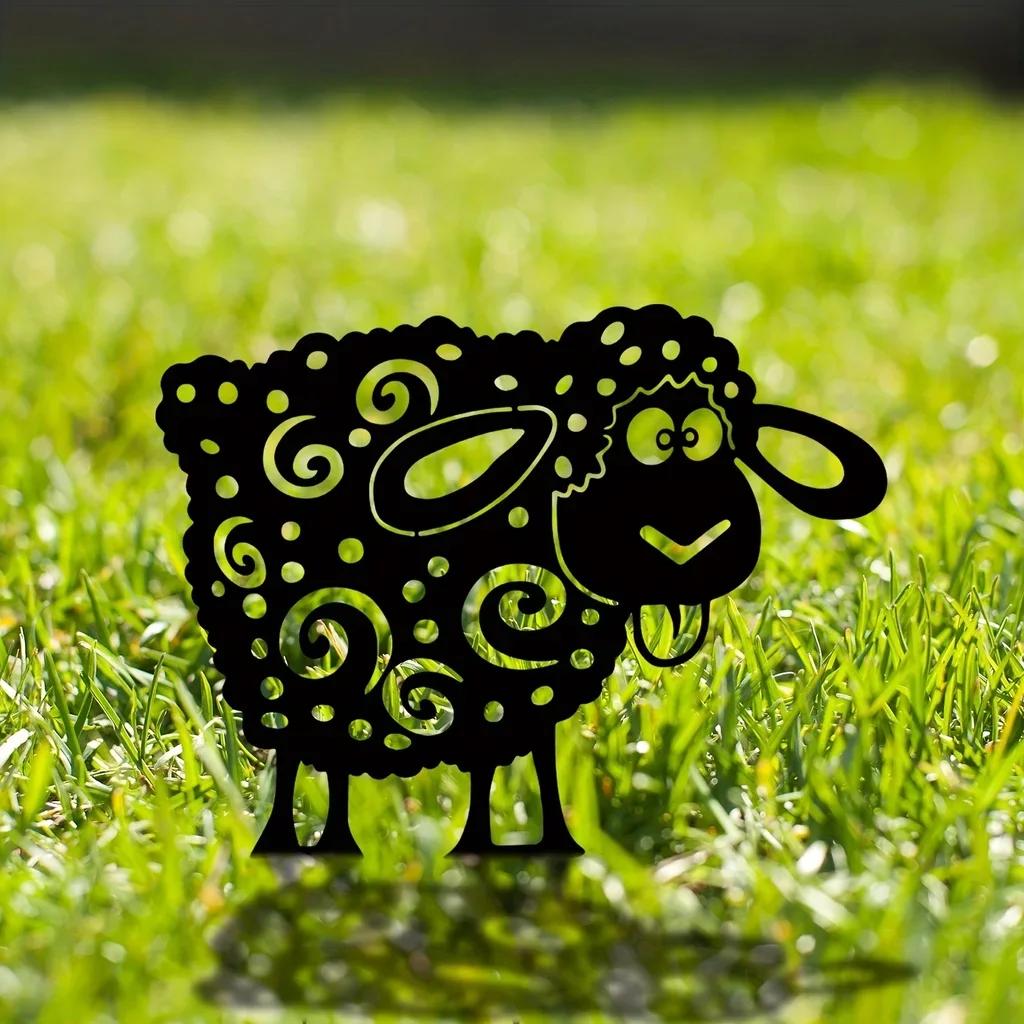 Enhance Your Garden with Metal Sheep Yard Art Silhouette. Adds a Touch of Whimsy and Charm To Home and Wall Decoration