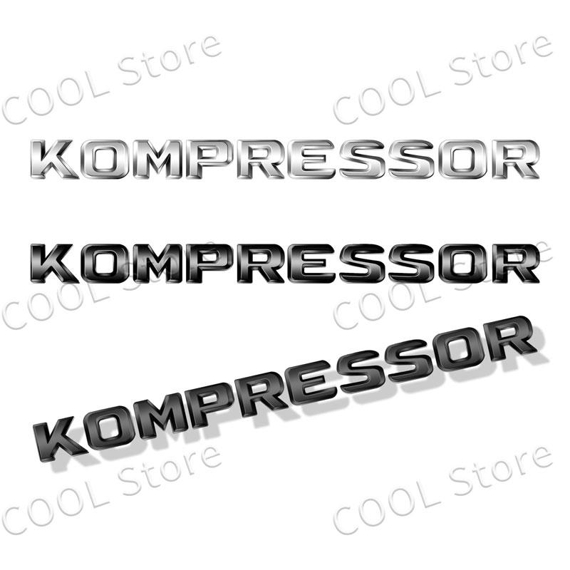 1Pcs 3D ABS Kompressor Letter Logo Sticker Tail Bumper Badge Auto Rear Trunk Decor For Mercedes Benz C SLK CLK ML GL CL55 SLK200 RN1