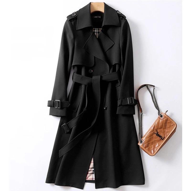 Coats for Women Winter Mid-length Trench Coat Knee-length Slim-fit Thickened Windbreaker Loose Casual Coat Top