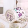 380ML Ceramic Coffee Mug Retro Vintage Floral Drinking Mugs Hand-Painted Floral Butterfly Pattern Tea Cup with Handle Gift for Women Girls