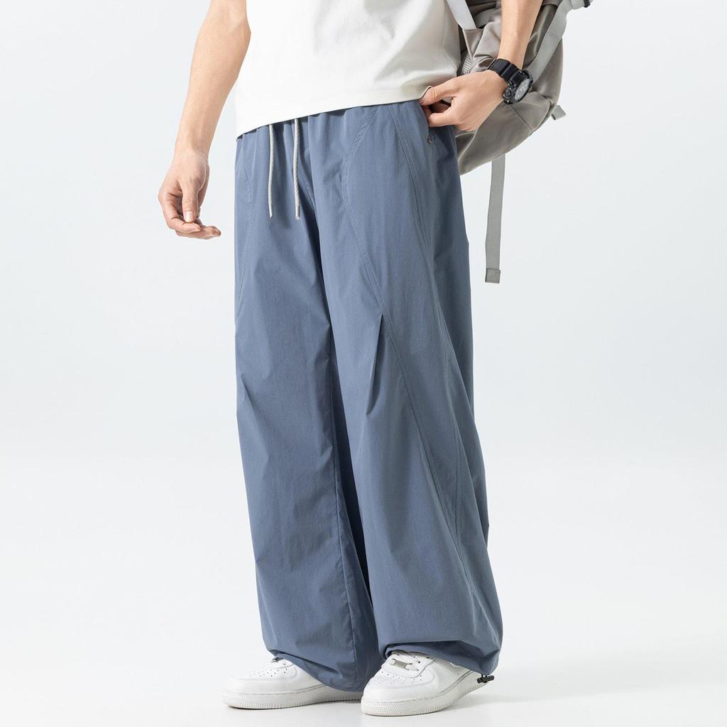 Men's Lightweight Quick-Dry Ice Silk Sports Pants - American Style Functional Outdoor Wear